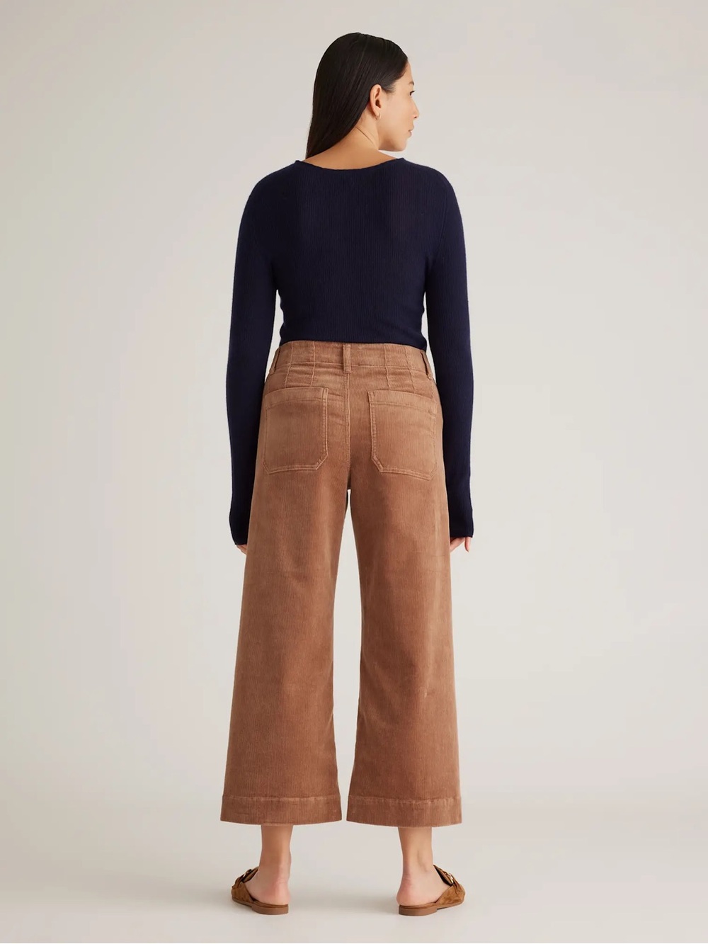 Quince Corduroy Wide-Leg Pants in Brown - Picture 3 of 3